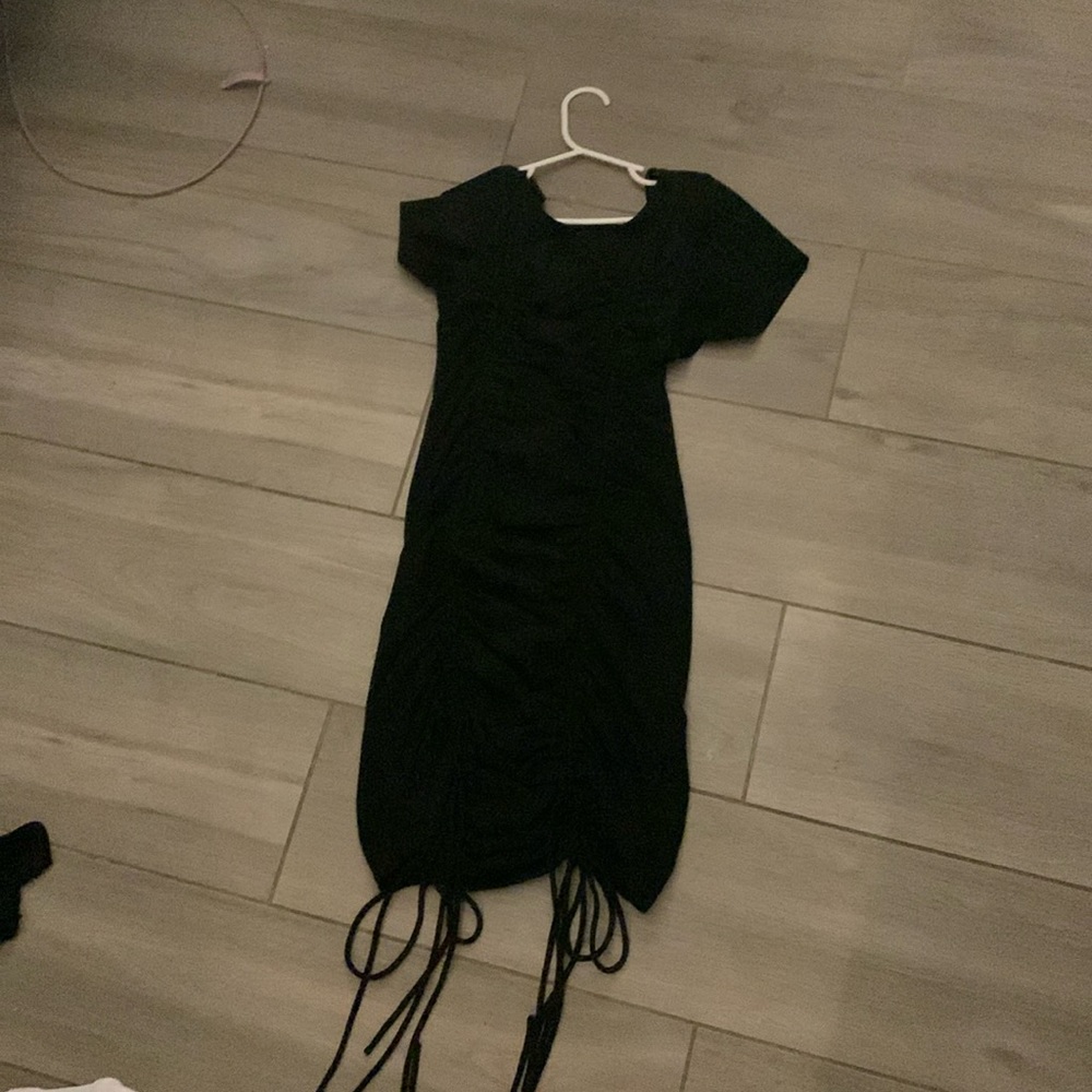 Black tied string dress